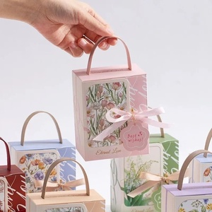 Scatole Ecologiche per Confetti Nuziali con Manici e Nastri, in Carta Speciale Riutilizzabile e Materiali Riciclati, Sicure per Alimenti - Product Image 3