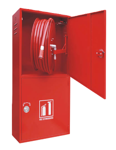 Armoire pour extincteur en acier inoxydable rouge et argentée, durable, à fixation murale, pour incendies de classe A et B - Product Image 2