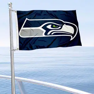 Seattle seahawks sản phẩm khuyến mại Tùy chỉnh dày Polyester biển mã cờ thuyền cờ