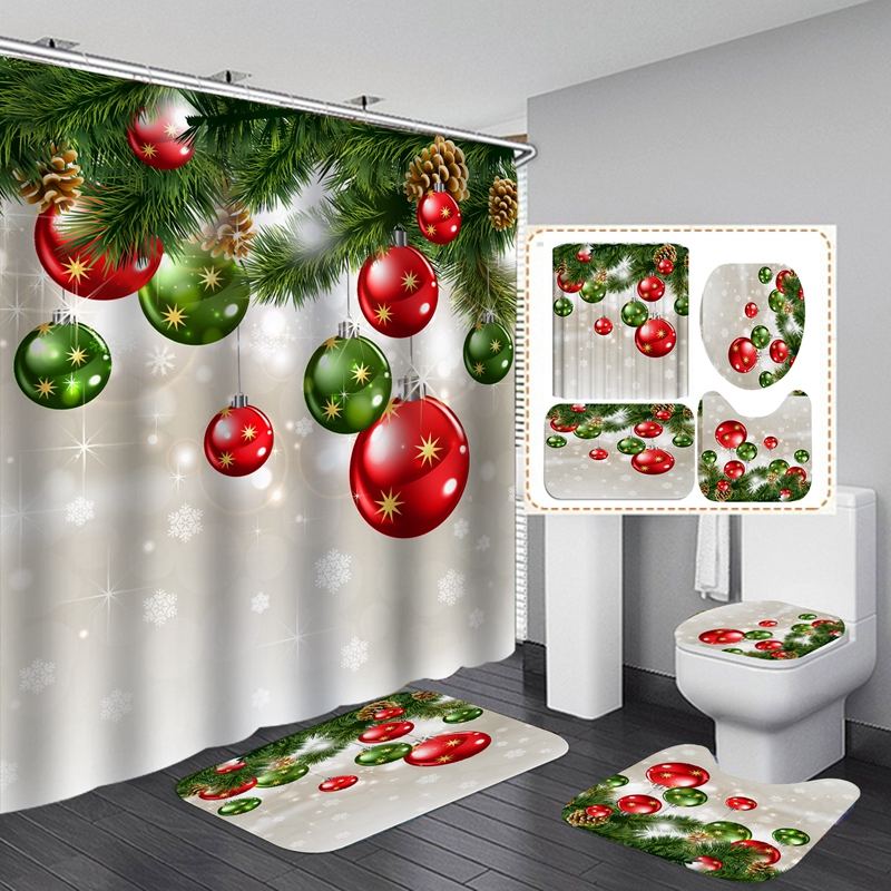 Decoración navideña de Santa para cortina de baño, adornos navideños para  el hogar, regalos de Navidad, Año Nuevo 2021, Feliz Navidad