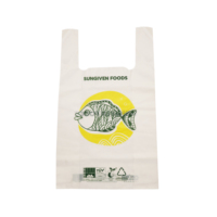 Sac de courses pliable en PE biodégradable de Chine, sac en plastique à soufflets latéraux avec impression en gravure