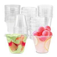 Impression de logo personnalisé, certifié ISO, gobelets en plastique transparent biodégradable à paroi simple en PET, 5oz/7oz/8oz/9oz, pour boissons froides