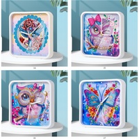 Nouvelle Horloge Murale 2026 en Peinture Diamant 5D DIY, Motif Hibou Animal Mignon, pour Décoration Intérieure