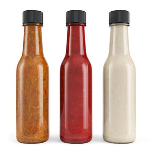 Bouteilles en verre transparent 100ml 150ml 250ml pour sauces piquantes et tomates, avec compte-gouttes et <span class=keywords><strong>capsules</strong></span> thermorétractables pour la fabrication artisanale - Product Image 1