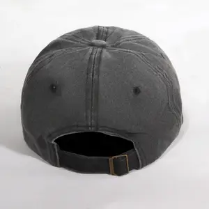 Suministro de fábrica personalizado Vintage lavado desgastado Denim 6 paneles impresión Logo hombres sin estructura papá sombrero gorra de béisbol lisa