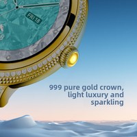 Montre connectée Qiutai Pure Gold AMOLED 466x466, étanche 50m - Moniteur de fréquence cardiaque, SpO2, suivi du sommeil, appels sans fil, OEM