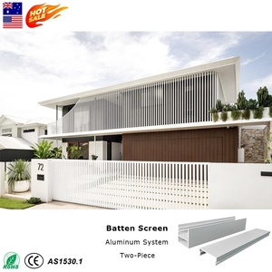 Barre en aluminium métallique blanche thermolaquée moderne <span class=keywords><strong>40x40</strong></span> pour clôture verticale - Product Image 1