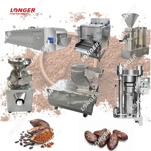 Machine automatique de fabrication de beurre de cacao Machine de traitement de fèves de cacao Ligne de production de poudre de cacao en Afrique