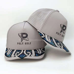 Hip Pop rendimiento al aire libre de alta calidad sublimación impresa Logo personalizado perforado pesca sombreros gorras de béisbol impermeables - Product Image 4