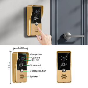 VIDEW 4 Système de vidéophone de porte avec écran de 7 pouces, vision nocturne, déverrouillage RFID, caméra de sonnette pour villa - Product Image 3