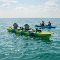 Kayak Memancing Modular 1 Orang 14 Kaki Lipat Ramah Lingkungan Portabel Penggerak Pedal Desain 3 Bagian 550LBS Stabil HDPE CE Touring