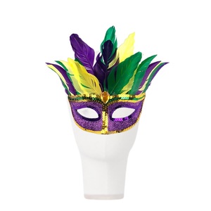 Festa di carnevale sfilate soffice <span class=keywords><strong>maschera</strong></span> di piume Mardi Gras Queen Mask sfilata <span class=keywords><strong>maschera</strong></span> di paillettes in pelle di piume <span class=keywords><strong>maschera</strong></span> facciale - Product Image 1