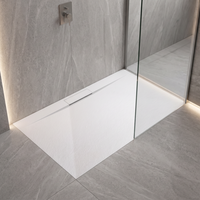 Receveur de douche BMC blanc pur, surface solide, aspect impeccable, vente directe usine, neuf pour salle de bain
