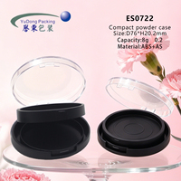 Boîtier compact vide de haute qualité 8g en ABS+AS transparent et recyclable pour poudre libre, fard à joues et illuminateur