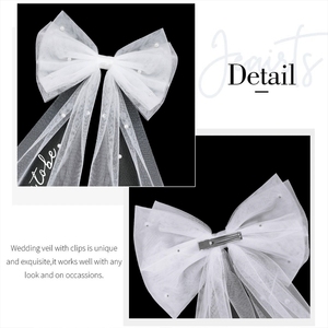 Lazo de perlas de doble capa para novia, accesorio para el cabello de boda de encaje bordado a mano con <span class=keywords><strong>peineta</strong></span> nupcial de diamantes de imitación, regalos - Product Image 3