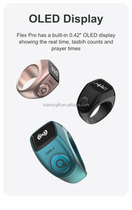 Iqibla Zikir Flex <span class=keywords><strong>Pro</strong></span> 2 Nouveau compteur électronique intelligent en aluminium <span class=keywords><strong>de</strong></span> deuxième génération Anneau intelligent Tasbeeh Zikar Anneau universel Zikir - Product Image 6