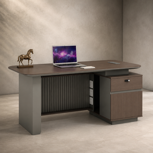 Scrivania Direzionale Moderna in Legno di Livello E0, Scrivania a L di Lusso per Ufficio, Tavolo <span class=keywords><strong>da</strong></span> Lavoro Direzionale, Mobili per Ufficio - Product Image 3