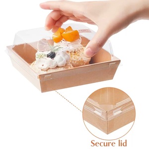 Aseptic Eco-Friendly Cardboard <b>Paper</b> <b>Boxes</b> Transparent Square Cake Box Sandwich Packaging Box Dessert Box with Custom Design - Product Image 4