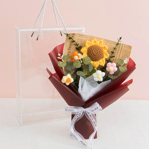 Mazzi di Natale fatti a uncinetto all'ingrosso fiori artificiali tulipani & <span class=keywords><strong>rose</strong></span> per la decorazione del partito regali di nozze - Product Image 5