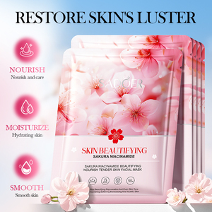 OEM SADOER <span class=keywords><strong>precio</strong></span> de fábrica coreano cuidado de la piel Sakura nicotinamida blanqueamiento nutritivo hidratante <span class=keywords><strong>mascarilla</strong></span> Facial al por mayor - Product Image 2