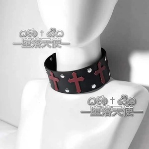 Collier ras du cou en métal style punk exclusif transfrontalier, collier croix original de la sub-culture, fabricant de colliers en cuir style punk sombre - Product Image 4