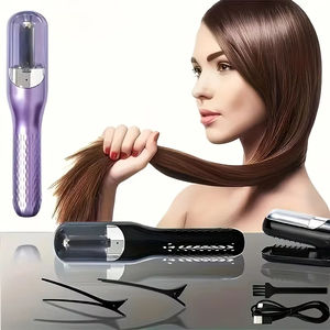 Plancha de Pelo Profesional Portátil 2 en 1, Recortadora de Puntas Abiertas Inalámbrica para Mujer, Carga USB, Uso Doméstico - Product Image 1