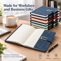 Lot de carnets en cuir PU texturé avec fermoir magnétique en métal et porte-stylo intégré pour le bureau, les affaires ou comme cadeau - Remise pour achats en gros