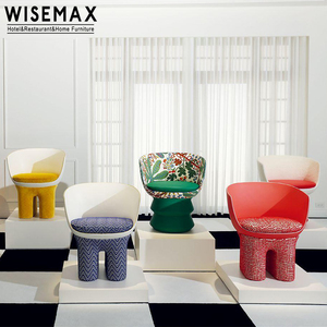 WISEMAX FURNITURE Italie Designer Loisirs Accent Chair Meubles de salon en fibre de verre Canapé simple <span class=keywords><strong>Fauteuil</strong></span> moderne en tissu vert - Product Image 4