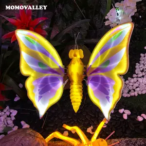 High Quality Led Giant Lighting Butterfly Wing With Stand For Party Decoration Lighting Park Festive