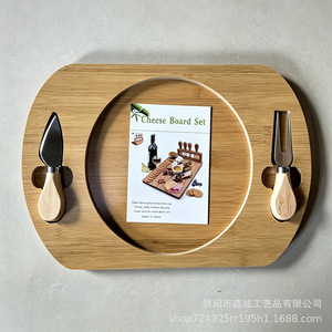 <b>Cheese</b> Board <b>Set</b> With <b>Knives</b> Bamboo Serving Tray For Home Kitchen <b>Cheese</b> Wine Pairing - Product Image 3