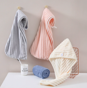 Serviette de bain en microfibre corail super absorbante et à séchage rapide pour <span class=keywords><strong>femme</strong></span>, idéale pour la maison et le shampoing, modèle Candy Bar Dry Hair Cap - Product Image 2
