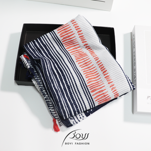 Màu Sọc argyle lá khăn với tua màu đỏ chất lượng cao polyester cho mùa xuân - Product Image 2