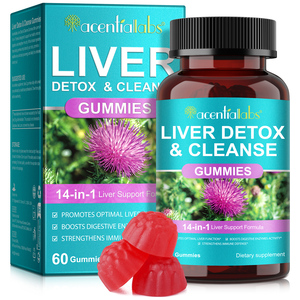 Acentiallabs 60 Gomitas 14 en 1 Soporte para el hígado Gomitas Cardo Mariano, diente <span class=keywords><strong>de</strong></span> león, extracto <span class=keywords><strong>de</strong></span> <span class=keywords><strong>alcachofa</strong></span> Gomitas <span class=keywords><strong>de</strong></span> desintoxicación del hígado - Product Image 1