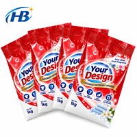 Waspoeder verpakking zak 1kg bedrukte pouch met eurogat hangende handvat voor waspoeder zak