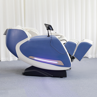 Fauteuil de massage inclinable en cuir PU, gravité zéro, massage complet du corps avec commande vocale intelligente, système Bluetooth, compresse chaude