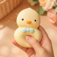 Jouet Squishy Canard Jaune Adorable à Rebond Lent en PU, Simulation Alimentaire, Anti-Stress, pour les 14 ans et plus et 15-35 ans