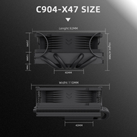 FEZCOOL C904-X47 Refroidisseur CPU à poussée 4 caloducs Tout-en-un à roulement fluide Contrôle intelligent de la température pour configurations ITX ARGB