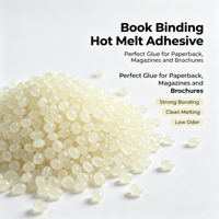Colle thermofusible EVA 822 à adhérence flexible, granulés transparents jaunes, non toxique, colle écologique pour reliure de livres