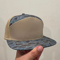 Gorra Snapback estructurada personalizada de 7 paneles, modelo 168, gorra de camionero en blanco con poliéster, lona Lisa para uso en exteriores