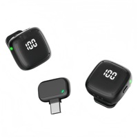 Microphone Lavalier Sans Fil MIC3 Bestseller Transfrontalier avec Affichage du Niveau de Batterie et Fixation Magnétique pour Diffusion en Direct en Extérieur