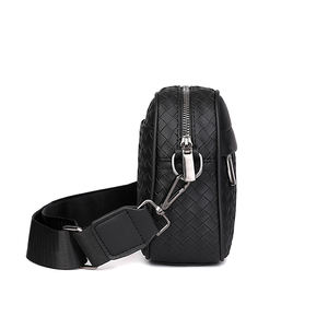 Bolso Pechera de PU de Alta Calidad a la Moda Personalizado, Bolso Mensajero de Diseño para Hombre, Bandolera de Hombro de Cuero Tejido - Product Image 2