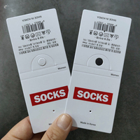 Étiquette en papier pliable de chaussette personnalisée bon marché de 250g d'épaisseur avec logo de marque imprimé