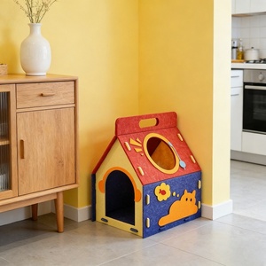 Wholesale Cartoon <strong>Pattern</strong> Wear-resistant <strong>Felt</strong> Portable <strong>Cat</strong> <strong>Bed</strong> Washable Pet Resting House for Multi-<strong>cat</strong> Households - Product Image 4