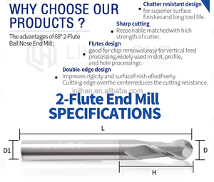 Factory Direct 2 Flutes Cnc Ball Nose Endmill Carbide <strong>Cutting</strong> <strong>Tools</strong> HRC 55 Carbide Module <strong>Gear</strong> Milling Cutter - Product Image 4