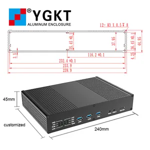 YGK-028 240x45x160 mm / 9.45''x1.77''x6.3'' (wxhxl) car audio amplifier , data communication device, measurement tools enclosure