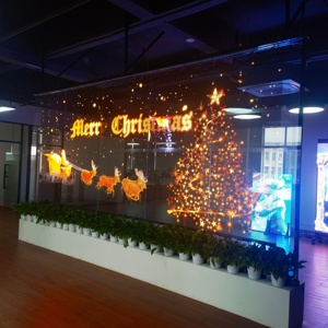 4000nitsO Self Adhesive Led Transparent <b>Display</b> Film Screen Flexible Transparency Crystal Led Window for Shopping Mall Glass - Product Image 3