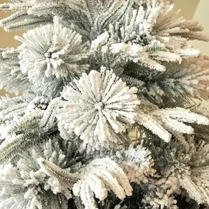 2024 New Design Simulated White Pine Falling Snow Tree White Snow Flocked PE Christmas Tree 1.5/1.8/2.1m ChristmaS Tree