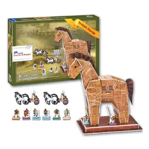 Kertas Puzzle Mainan Kuda Trojan untuk Anak-anak Mainan Kuda Troya dengan 97 Buah