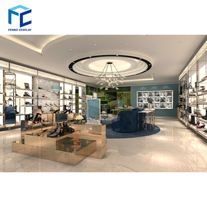 Interior Design moderno del negozio di scarpe, Design dello Showroom di scarpe in MDF nero - Product Image 2
