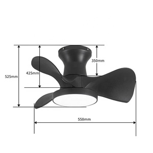 พัดลม ABS ติดเพดานสีดำขนาด22นิ้วที่ทันสมัยสำหรับแฟนๆ ABS 3ใบมีด120V พร้อมรีโมทคอนโทรล - Product Image 2